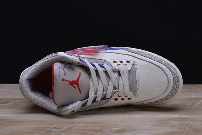 air jordan 3 retro "charity game" sail red mens 136064-140