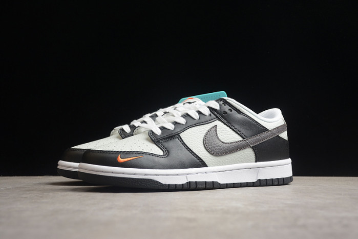 nike dunk low black grey orange fn7808-001