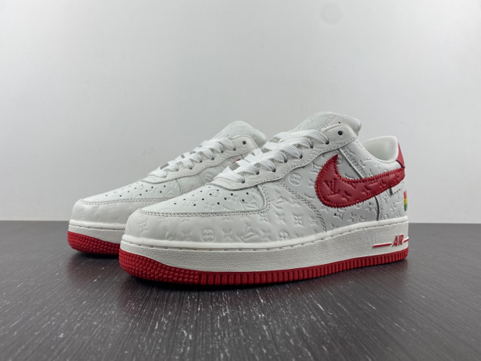 nike low air force 1 x white red