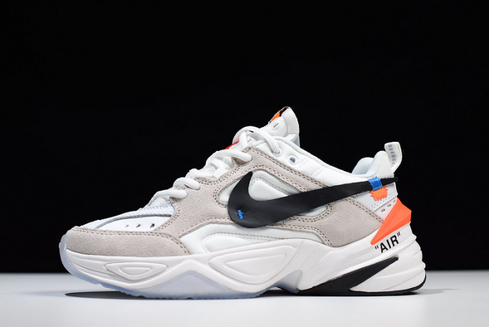 ofw x nike m2k tekno white, black & team orange a03108 058