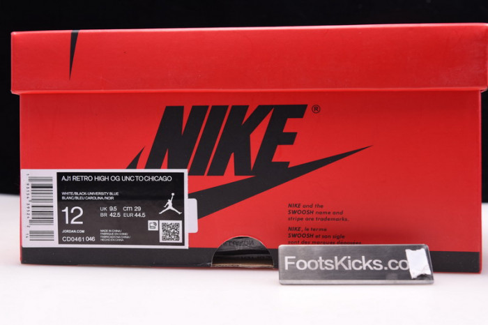 air jordan 1 unc to chicago cd0461-046