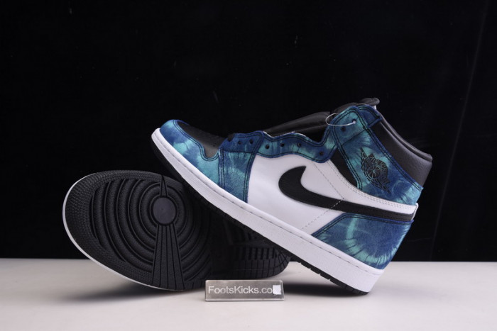 air jordan 1 tie-dye white black aurora green cd0461-100