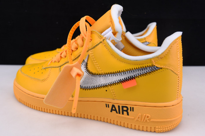 nike air force 1 low ofw university gold metallic silver dd1876-700