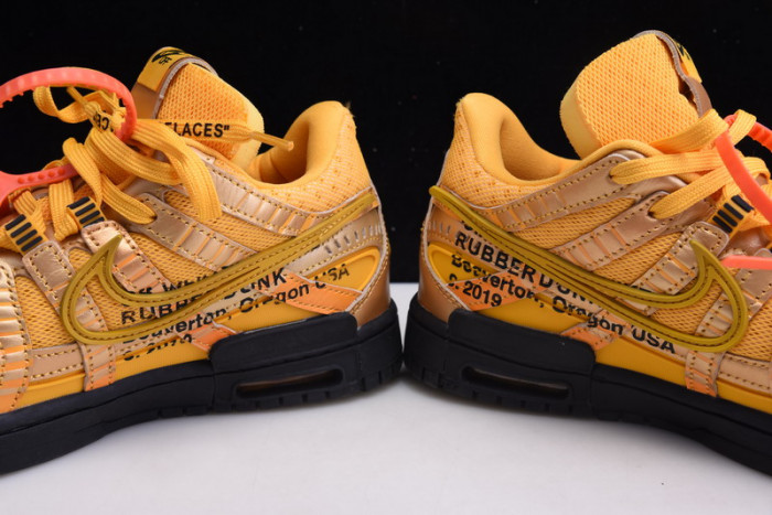 ofw x nike air rubber dunk “university gold cu6015-700