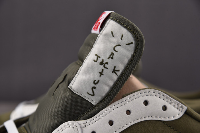 travis scott x air jordan 1 low og medium olive dm7866-200