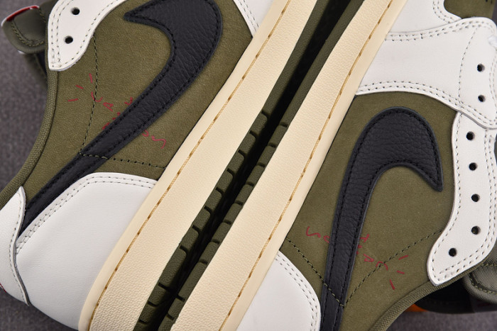 travis scott x air jordan 1 low og medium olive dm7866-200