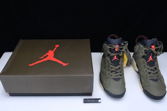 travis scott air jordan 6 medium olive cactus jack cn1084-200