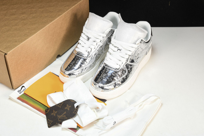 nike low air force 1 x silver