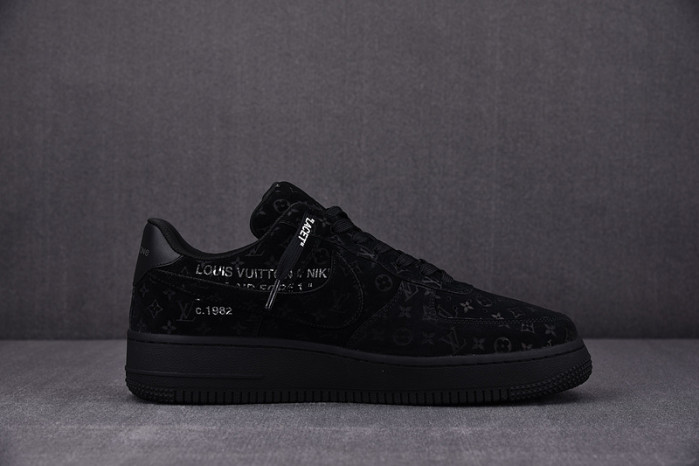 nike low air force 1 x full black