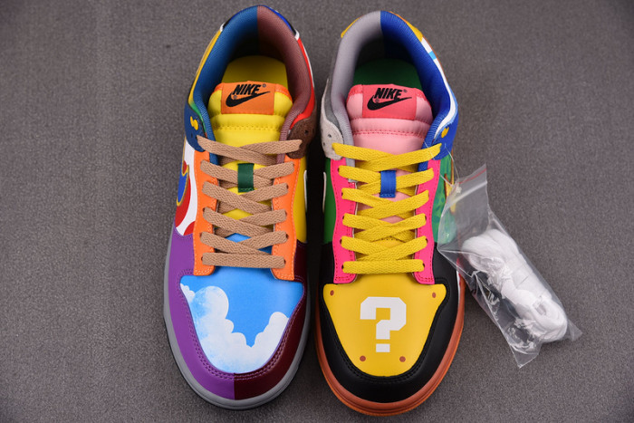 nike dunk low "what the S*per mario" custom dh0952-101