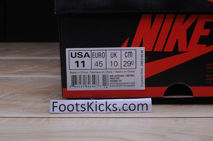 air jordan 1 retro high og chicago red 555088-101