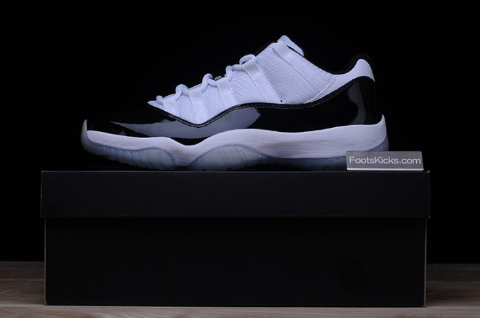 air jordan 11 retro low "concord" black/ white mens 528895-153